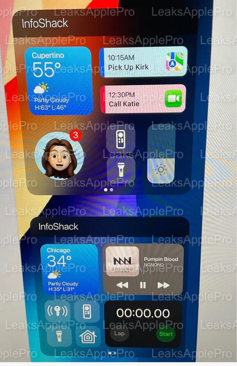 苹果ios 16系统截图首曝光：新增超大型交互式桌面组件