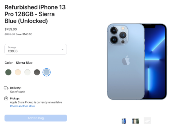 iphone 13 pro重回苹果凯发官网入口首页官网售卖，仅售 5000 多！