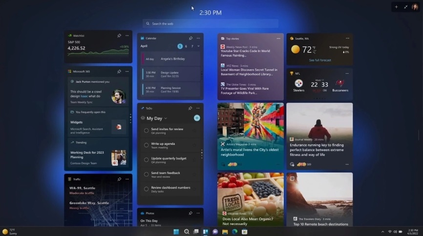 win11确认开放第三方小组件 全屏小组件界面曝光