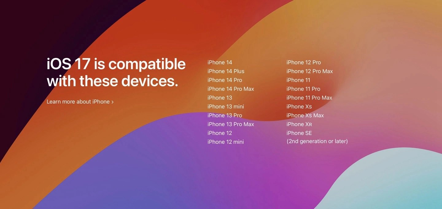 ios17支持哪几款机型？ios17支持iphone机型一览