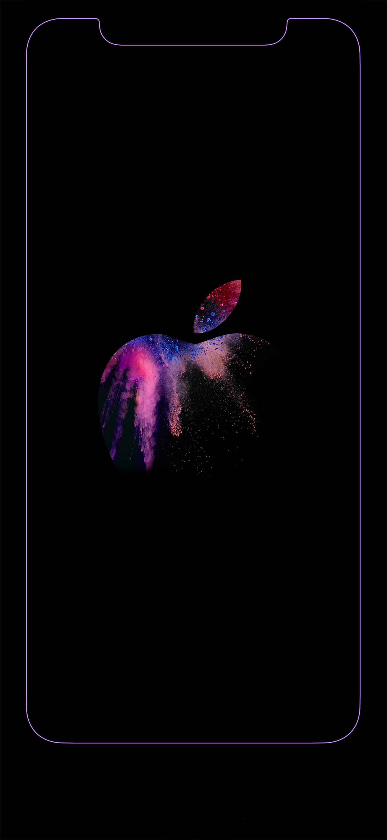 苹果xs发光边框壁纸 iphone x/xs边框发光带标致壁纸下载