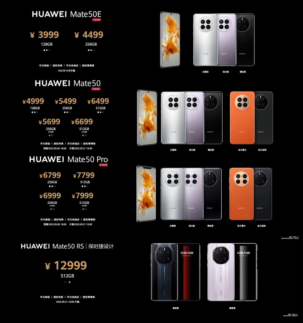华为mate50多少钱？4款华为mate50价格与上市时间