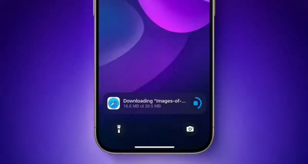 ios 18.2新功能：iphone灵动岛显示文件下载进度