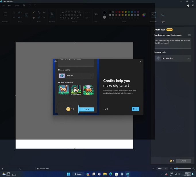 win11要自带ai生图了，微软已为windows画图引入dall-e 3集成