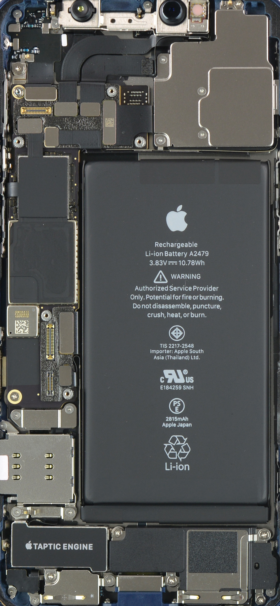 黑色炫酷有个性 iphone 12和12pro内部结构图高清壁纸下载