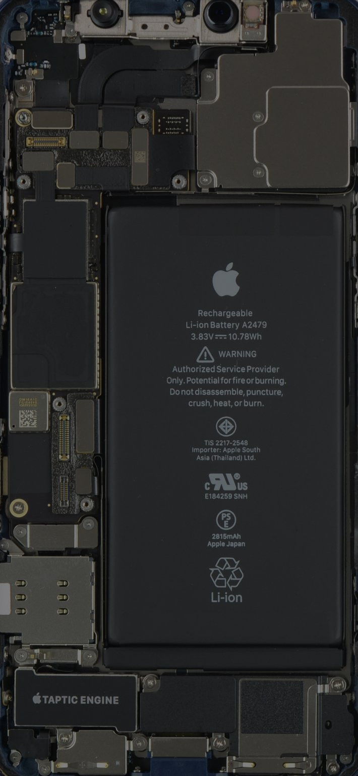 黑色炫酷有个性 iphone 12和12pro内部结构图高清壁纸下载
