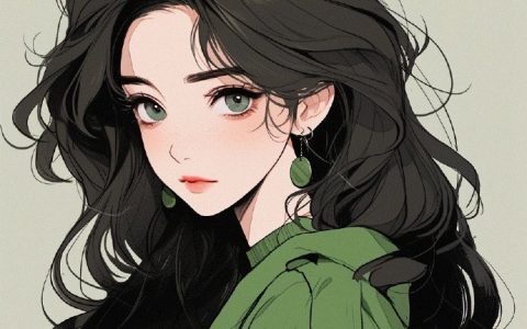 微信清新绿色女生头像，很干净！