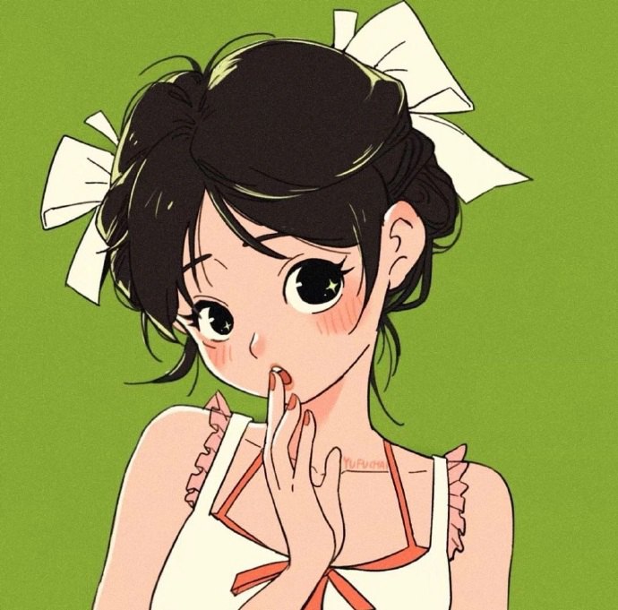 微信清新绿色女生头像，很干净！